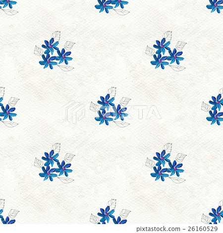 Seamless pattern with blue flowers - Stock Illustration [26160529] - PIXTA
