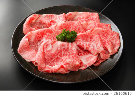 Muggled Wagyu beef loin slice Muggled Wagyu beef loin slice 26160613