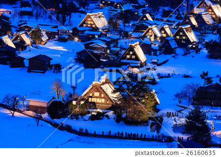 夢幻的合掌村夜景, 白川鄉 26160635