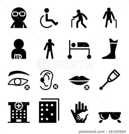 Handicap and Disabled people icon set 26160864