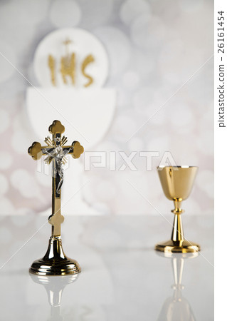 Holy communion a golden chalice Holy communion a golden chalice 26161454