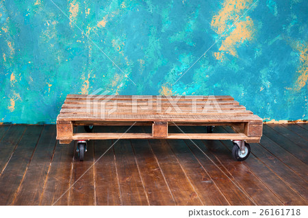 Empty wooden pallet in loft interior with grunge Empty wooden pallet in loft interior with grunge 26161718