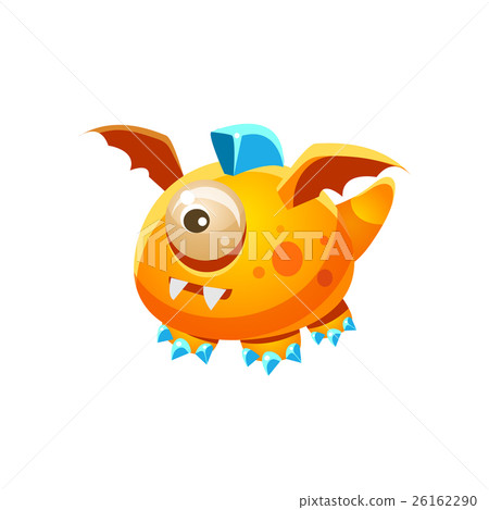Orange Fantastic Friendly Pet Dragon With One Eye 26162290