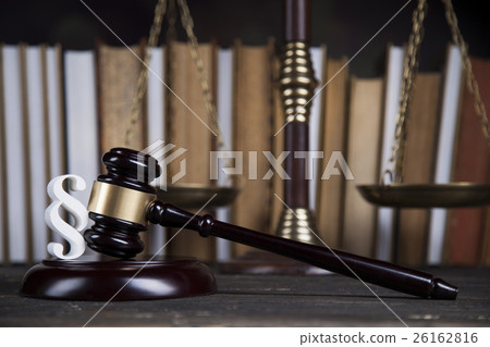 Law book, mallet of the judge, justice scale, Law book, mallet of the judge, justice scale, 26162816