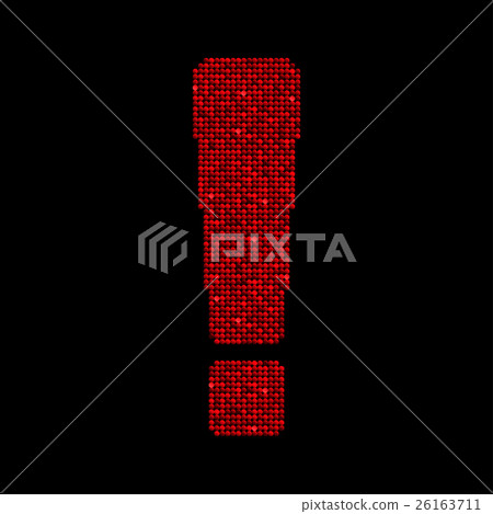 Red sequins sings. Sequins alphabet. Eps 10.  26163711