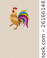 Hand embroidered rooster year card 26166148