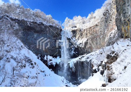 Winter fine snow scenery and sunlight Kegon Waterfall 26166192