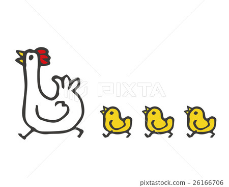 雞父母，父母和小雞 26166706