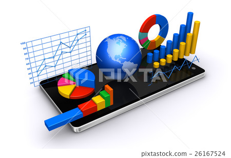 Smartphone, Graph and Earth (USA) 26167524