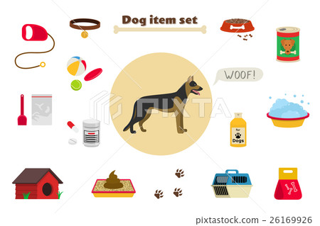 Dog items set care object and stuff. 26169926
