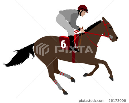 jockey riding race horse illustration 4 26172006