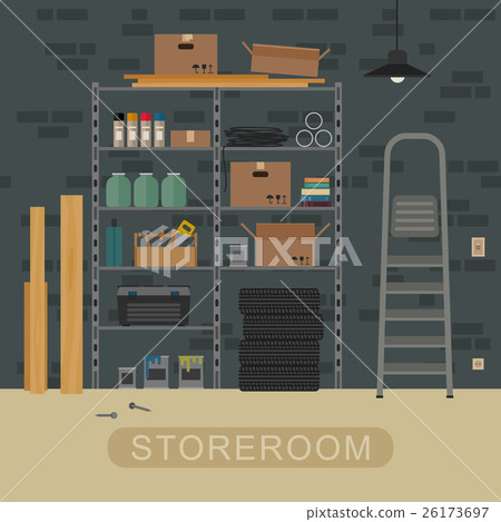 Storeroom interior with brickwall. 26173697