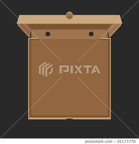 Opened cardboard box for Pizza 26173776