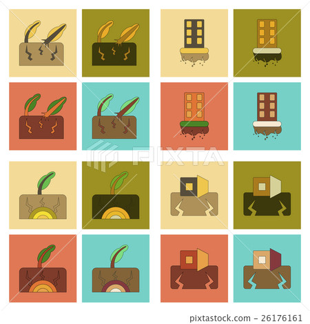 assembly flat icons natural disaster earthquake 26176161