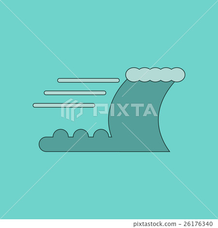 flat icon on background ocean tsunami flat icon on background ocean tsunami 26176340