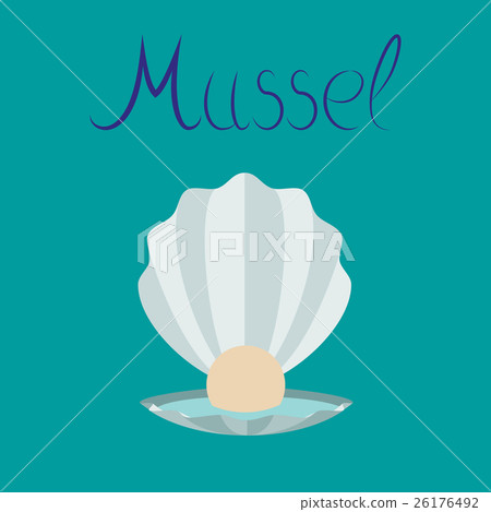 flat illustration on background mussel 26176492