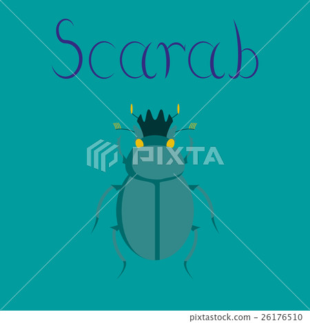 flat illustration on background bug scarab flat illustration on background bug scarab 26176510