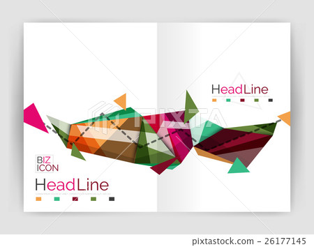 Triangles and lines, annual report flyer brochure Triangles and lines, annual report flyer brochure 26177145