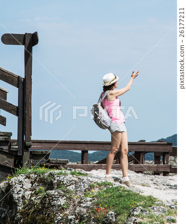 Young traveller woman in ruin castle of Visegrad 26177211