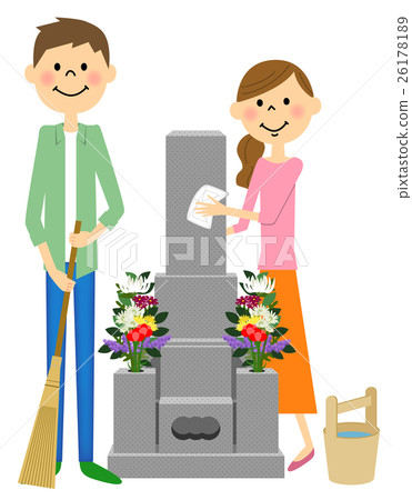 Cleaning grave 26178189