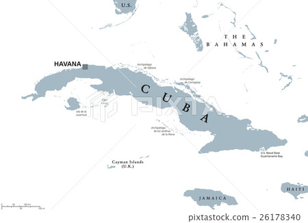 Cuba political map with capital Havana 26178340