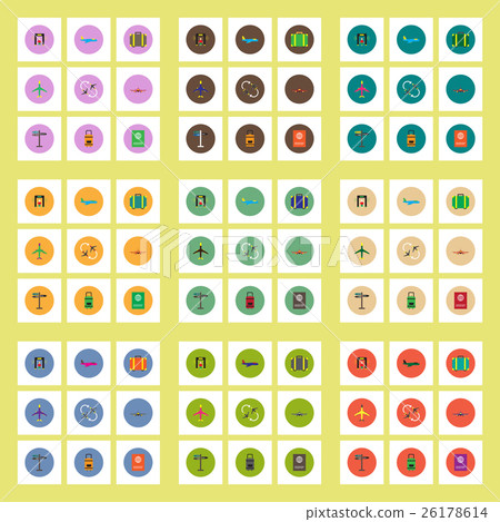 Collection of stylish vector icons in colorful Collection of stylish vector icons in colorful 26178614