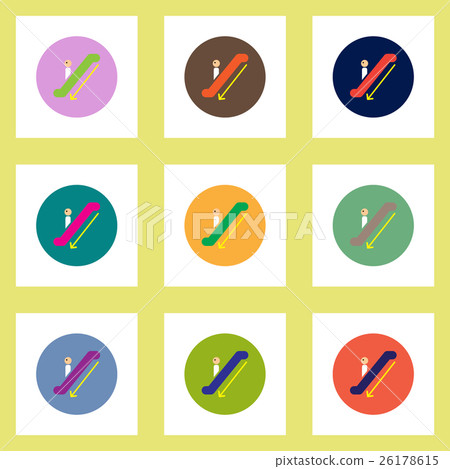Collection of stylish vector icons in colorful Collection of stylish vector icons in colorful 26178615