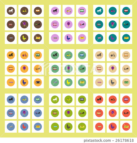 Collection of stylish vector icons in colorful 26178618