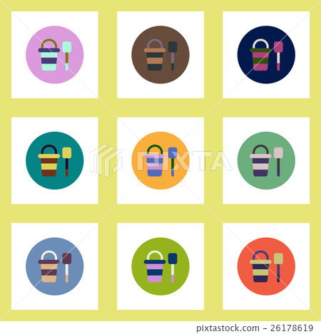 Collection of stylish vector icons in colorful 26178619