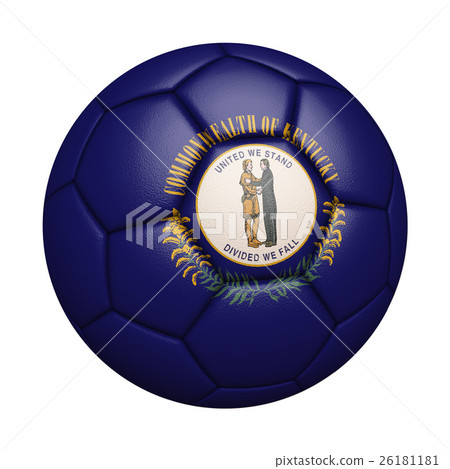Kentucky flag football close-up, isolated on white background (high resolution 3D CG rendering ∕ coloring illustration) 26181181