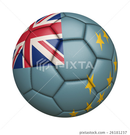 吐瓦魯國旗足球特寫，孤立在白色背景中（高分辨率 3D CG 渲染∕著色插圖） 26181237