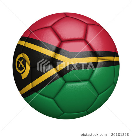 萬那杜國旗足球特寫，孤立在白色背景中（高分辨率 3D CG 渲染∕著色插圖） 26181238