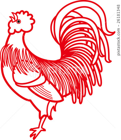New Year's Day 2017 Chicken Rooster Line Red 26181348