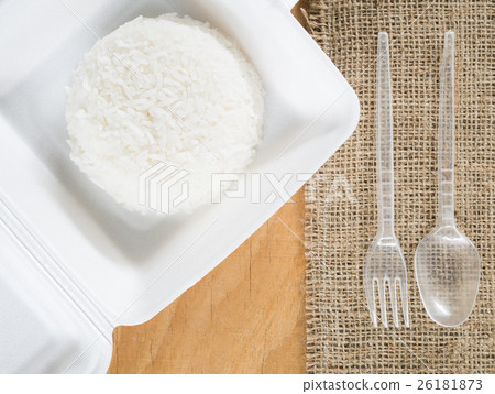 Jasmine rice in foam box Jasmine rice in foam box 26181873