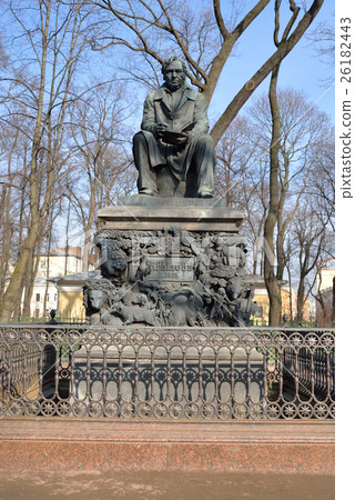 Monument to Ivan Krylov in the Summer Garden. Monument to Ivan Krylov in the Summer Garden. 26182443