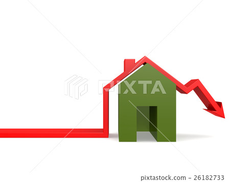 House market is going down on white House market is going down on white 26182733