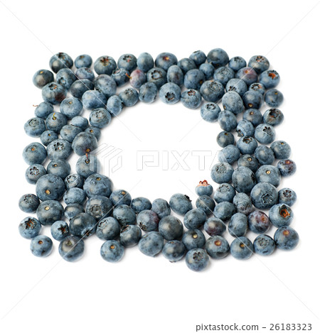 Round frame made of Bilberry or blueberry over 26183323