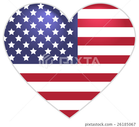 Symbol US flag heart shape Symbol US flag heart shape 26185067