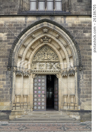 Entrance portal of the church on Vysehrad Entrance portal of the church on Vysehrad 26186705