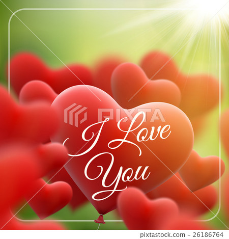 Red heart balloons flying bunch. EPS 10 Red heart balloons flying bunch. EPS 10 26186764