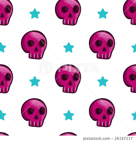 Seamless pattern with cartoon skulls Seamless pattern with cartoon skulls 26187217