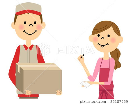 接受包裹遞送服務的女性 26187969