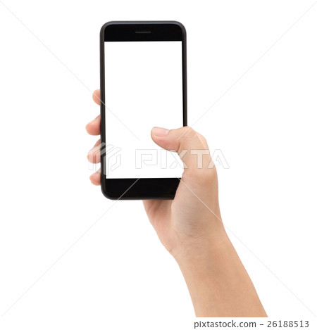 Close-up hand holding phone white Close-up hand holding phone white 26188513