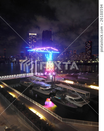 Illumination of the icon of the shipyard site of "LaLaport Toyosu" "Crane" Crane in Tokyo 26188594