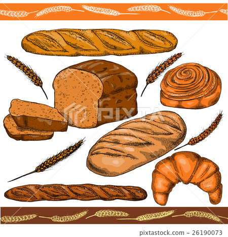 Bread, seamless pattern with bakery products Bread, seamless pattern with bakery products 26190073