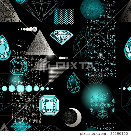 seamless pattern with geometric shapes, diamonds 26190160