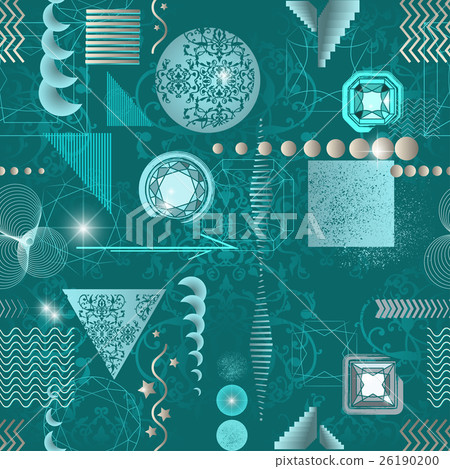 seamless pattern with geometric shapes, diamonds - Stock Illustration ...