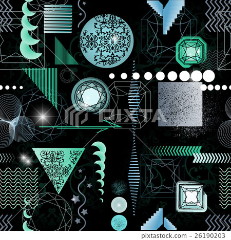 seamless pattern with geometric shapes, diamonds seamless pattern with geometric shapes, diamonds 26190203
