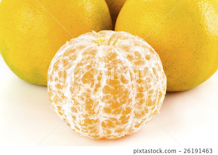Closeup of oranges on a white background 26191463