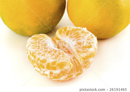 Closeup of oranges on a white background 26191465